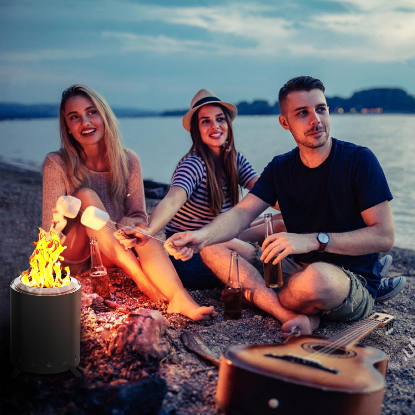 Black Outdoor Mini Fire Pit β Sleek Design, Stainless Steel Build, Compact & Powerful for Camping & Patio Use