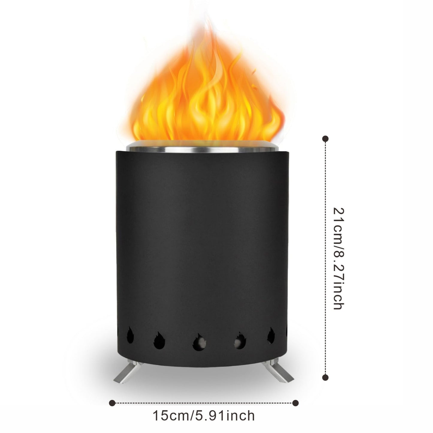 Black Outdoor Mini Fire Pit β Sleek Design, Stainless Steel Build, Compact & Powerful for Camping & Patio Use