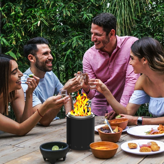 Black Outdoor Mini Fire Pit – Sleek Design, Stainless Steel Build, Compact & Powerful for Camping & Patio Use